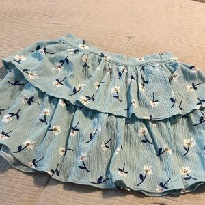 Crewcuts Floral A-Line Skirt in Light Blue